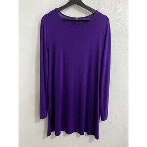 Eileen Fisher Purple Long Sleeve Tunic Knit Top L J43